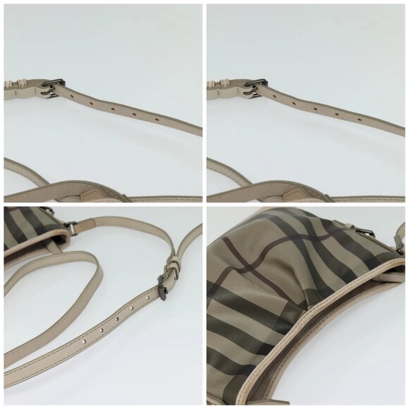 BURBERRY Nova Check Shoulder Bag PVC Khaki Auth BA711 - Picture 16 of 16